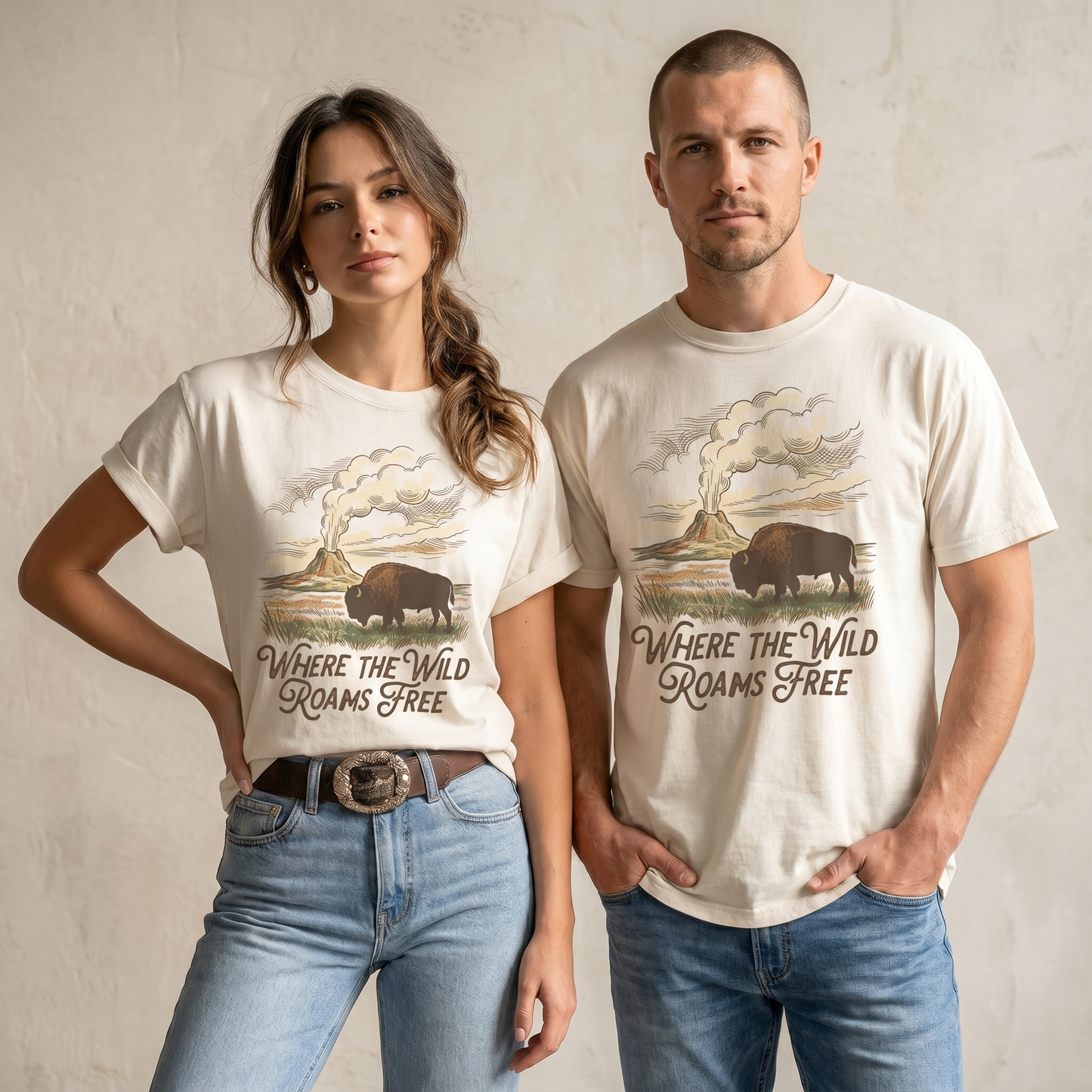 Where the Wild Roams Free Bison Tee – Yellowstone Graphic Shirt, Western Nature T-Shirt