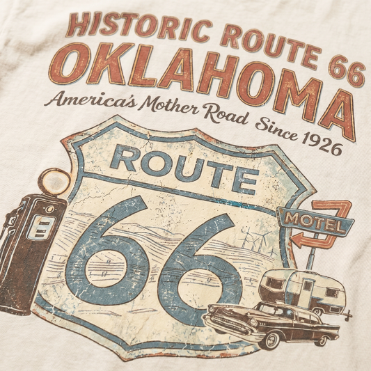 Historic Route 66 Oklahoma Tee - Vintage Mother Road Road Trip Graphic Shirt