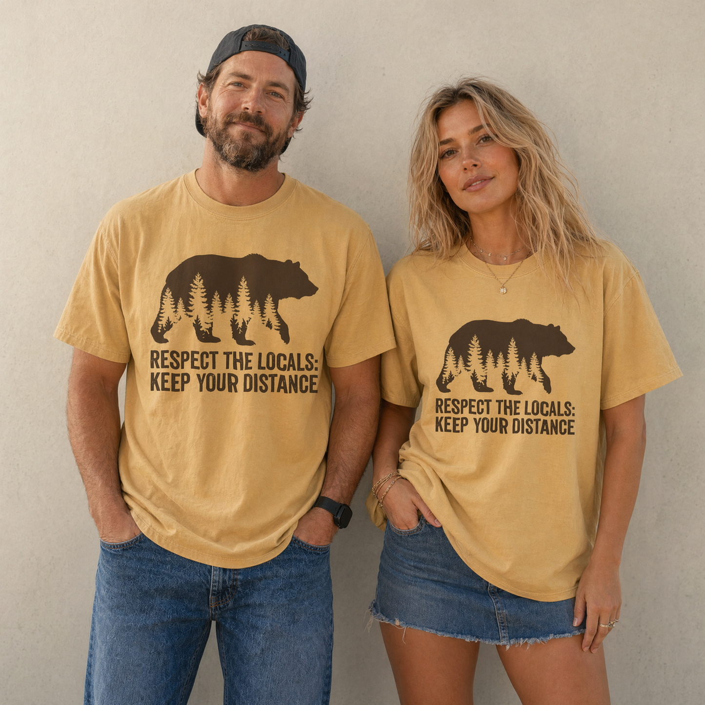 Respect the Locals Bear Comfort Colors Graphic Tee