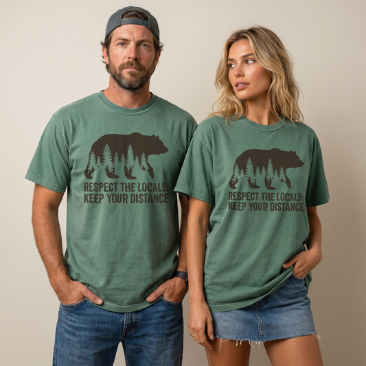 Respect the Locals Bear Comfort Colors Graphic Tee