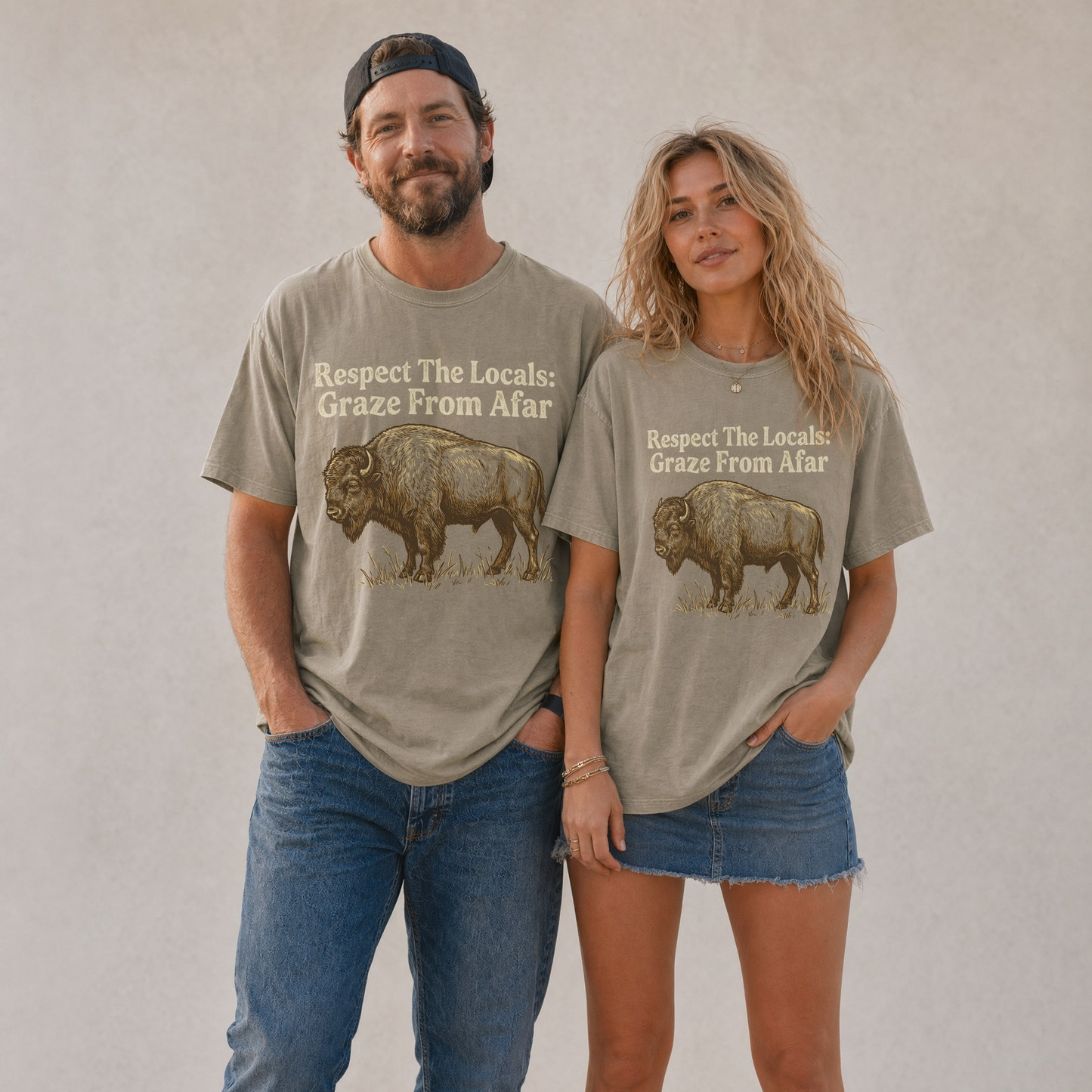Respect The Locals Bison Comfort Colors Graphic Tee