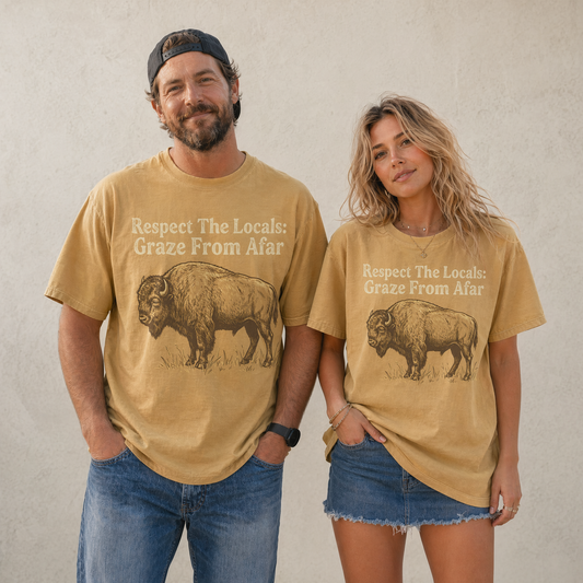 Respect The Locals Bison Comfort Colors Graphic Tee