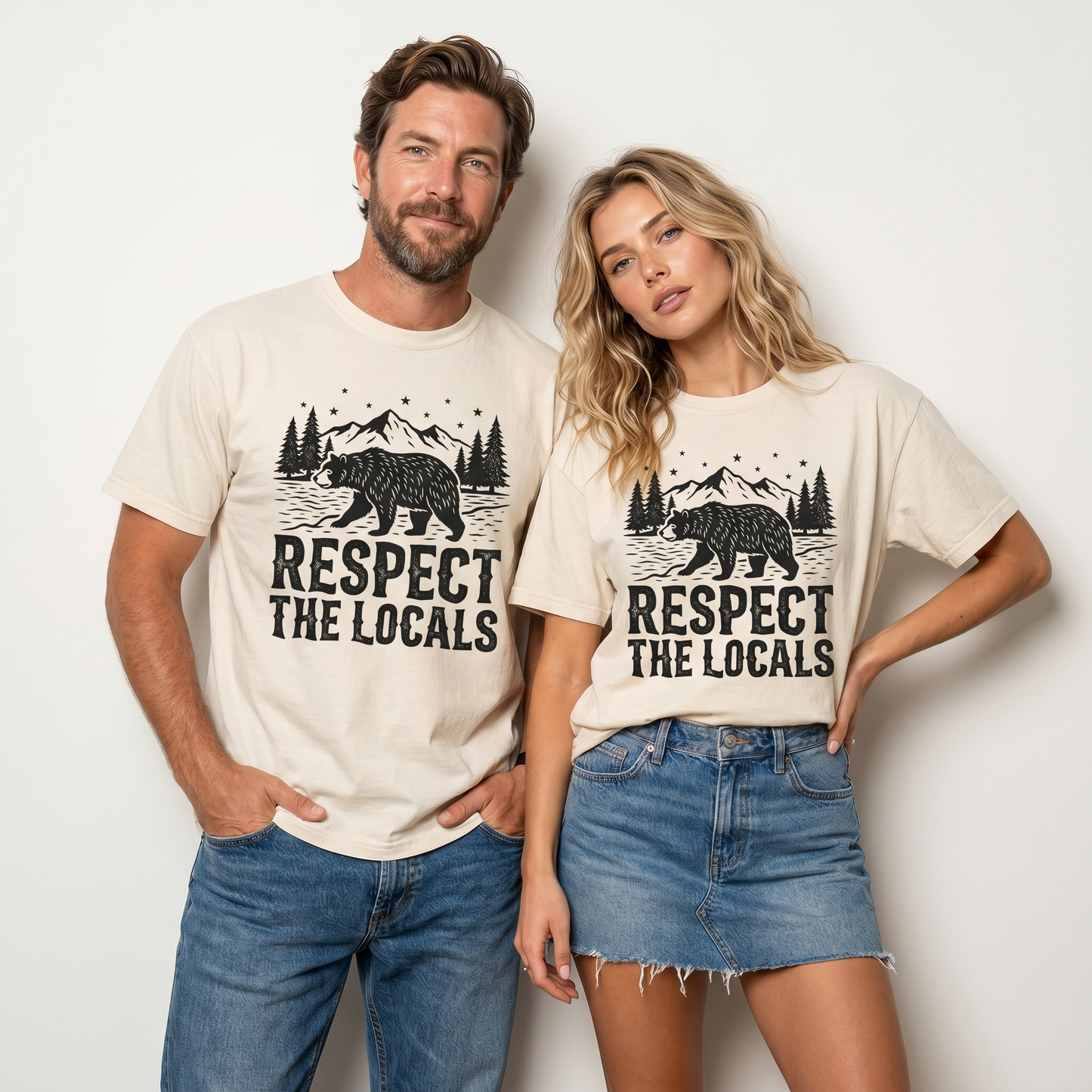 Respect The Locals Bear Comfort Colors Graphic Tee