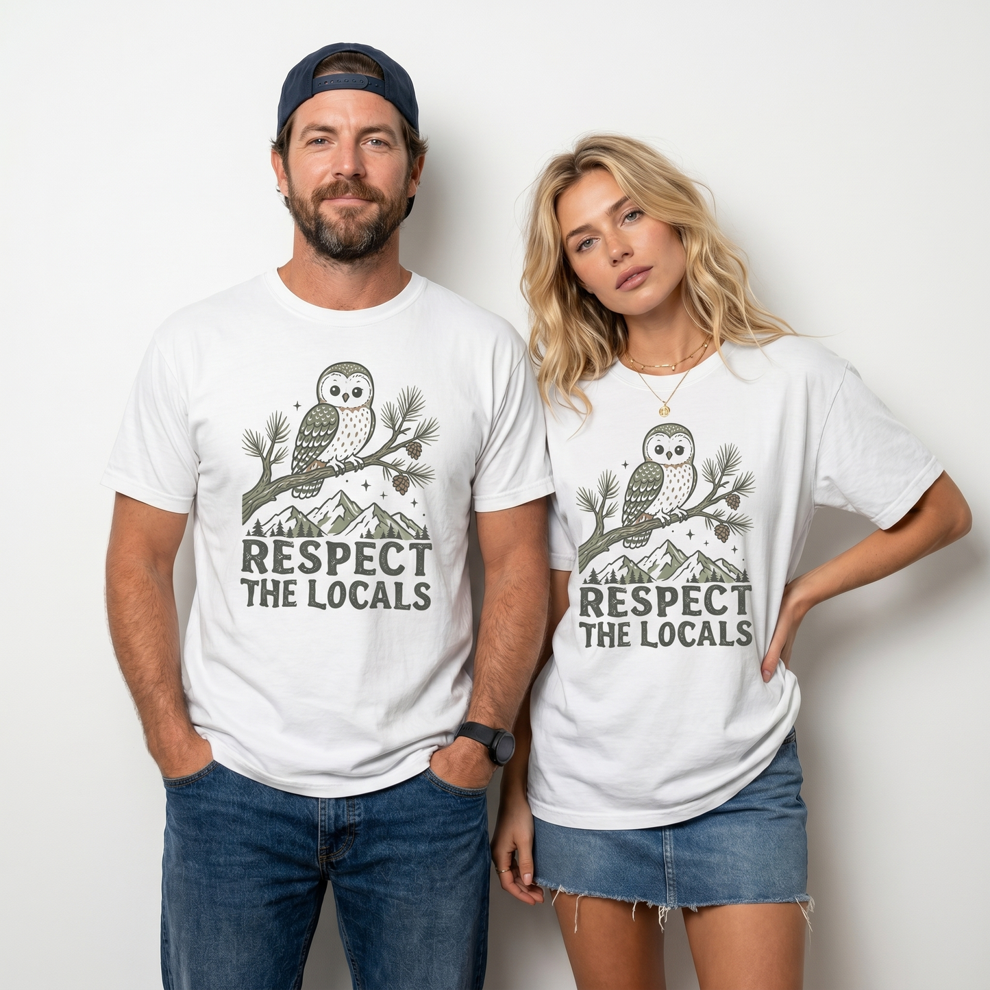 Respect The Locals Owl Comfort Colors Graphic Tee