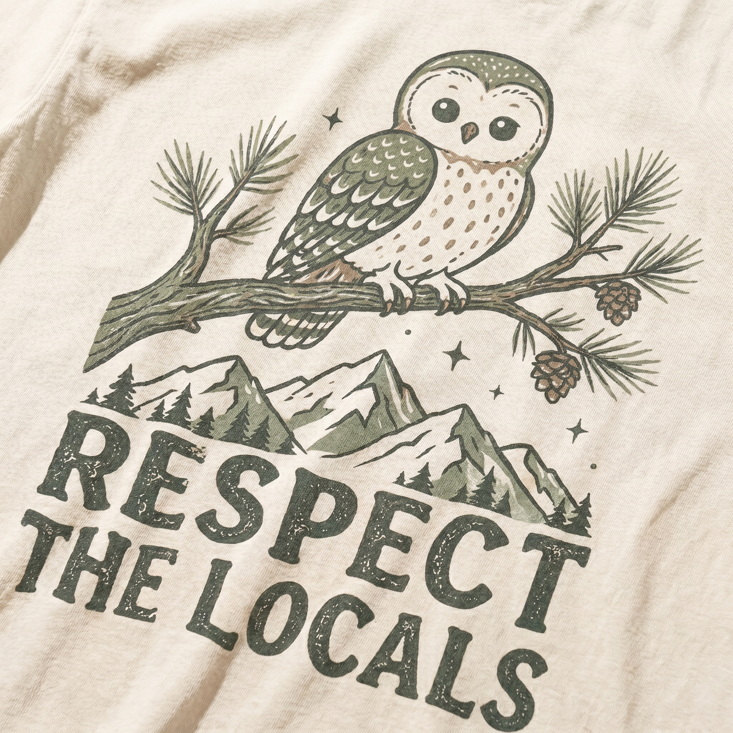 Respect The Locals Owl Comfort Colors Graphic Tee