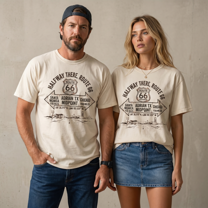 Route 66 Midpoint Adrian Texas Comfort Colors Graphic Tee