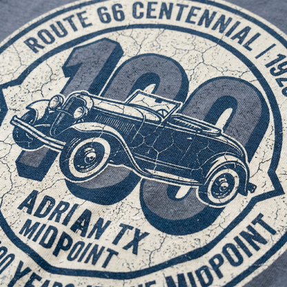 Route 66 Centennial 100 Years Comfort Colors Graphic Tee Adrian Texas Midpoint