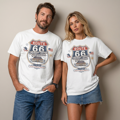 Route 66 Mother Road of Freedom Shirt 1776 2026 Independence Anniversary Graphic Tee