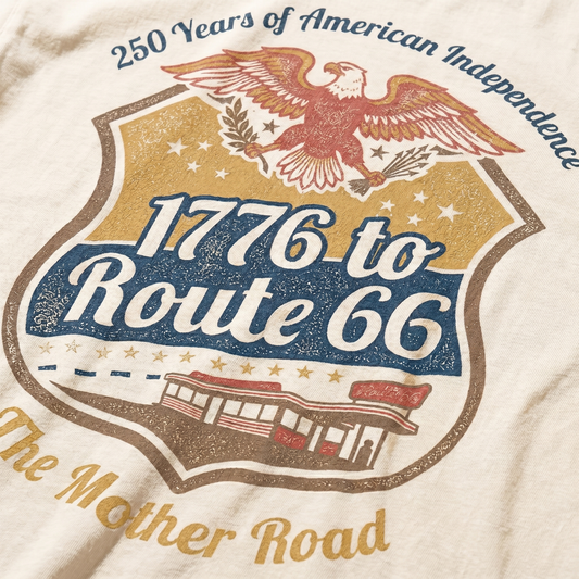 1776 to Route 66 America 250 Mother Road Graphic Tee
