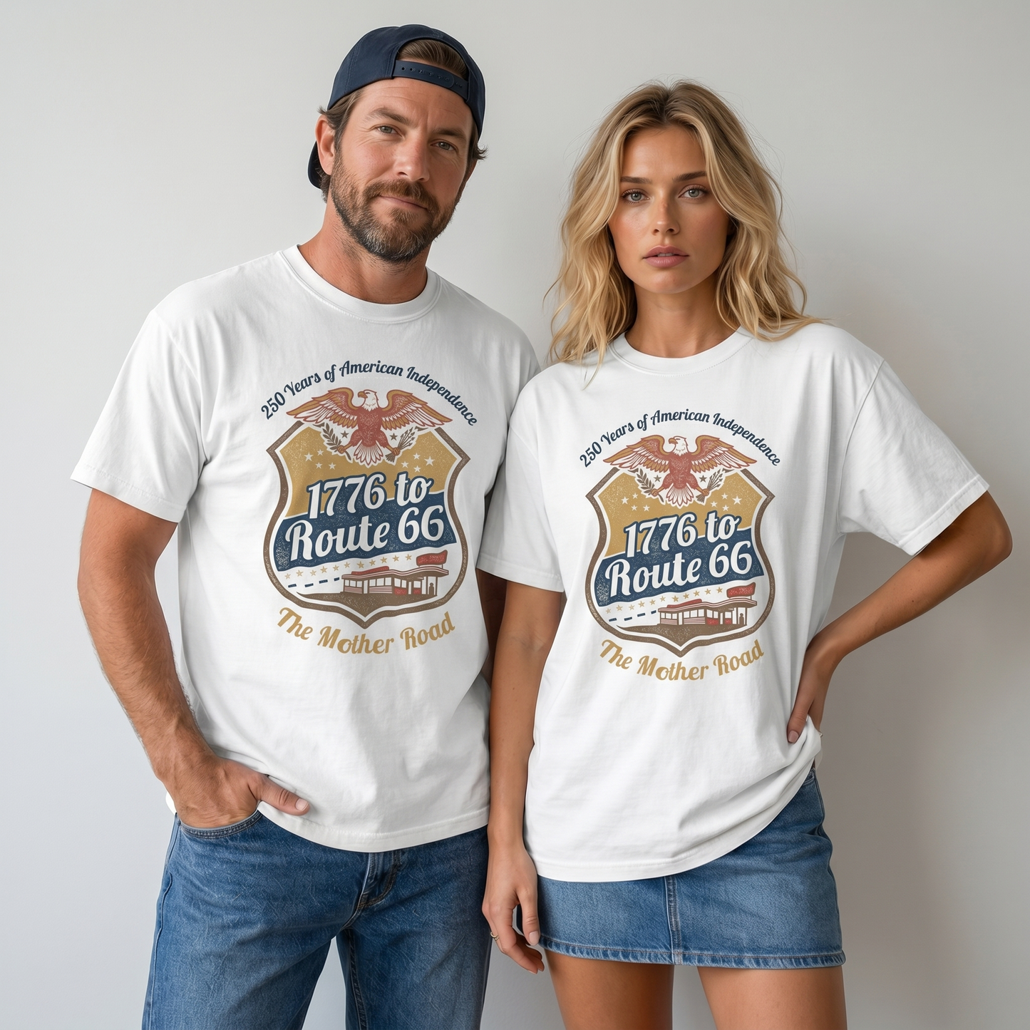 1776 to Route 66 America 250 Mother Road Graphic Tee