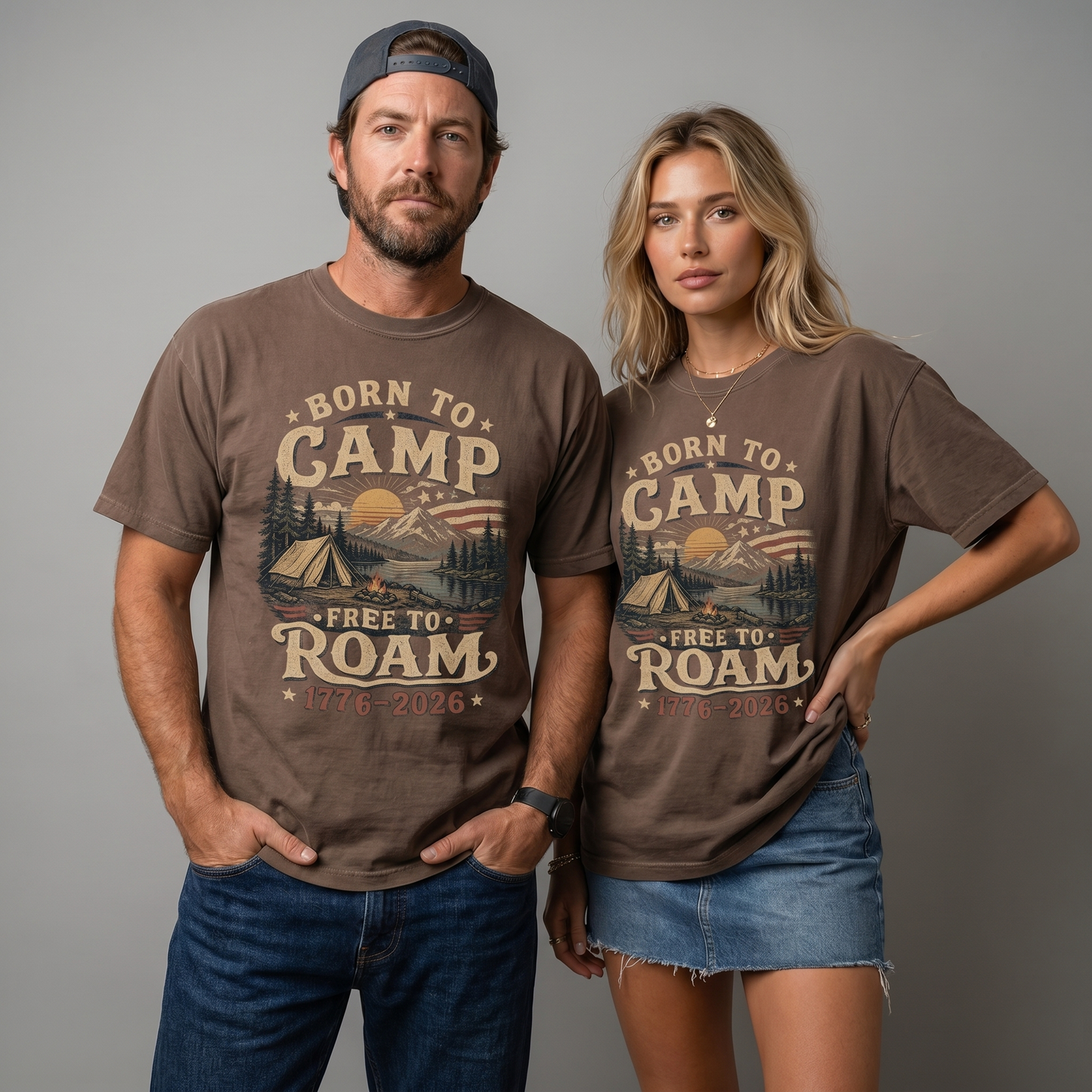 Born To Camp Free To Roam America 250 Graphic Tee