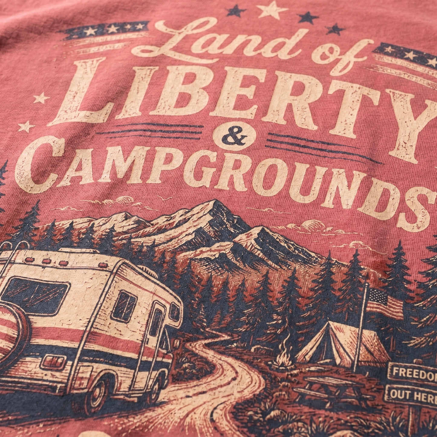 Land of Liberty Campgrounds America 250 Graphic Tee