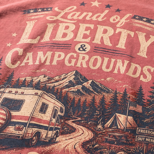 Land of Liberty Campgrounds America 250 Graphic Tee
