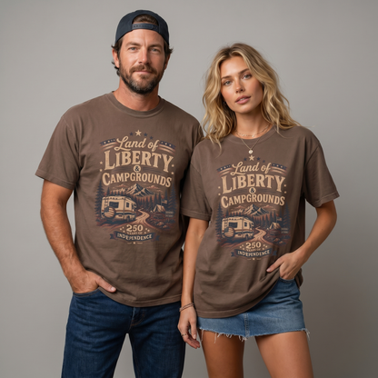 Land of Liberty Campgrounds America 250 Graphic Tee