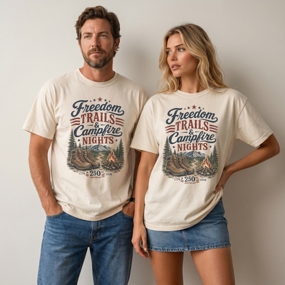Freedom Trails Campfire Nights America 250 Camping Graphic Tee