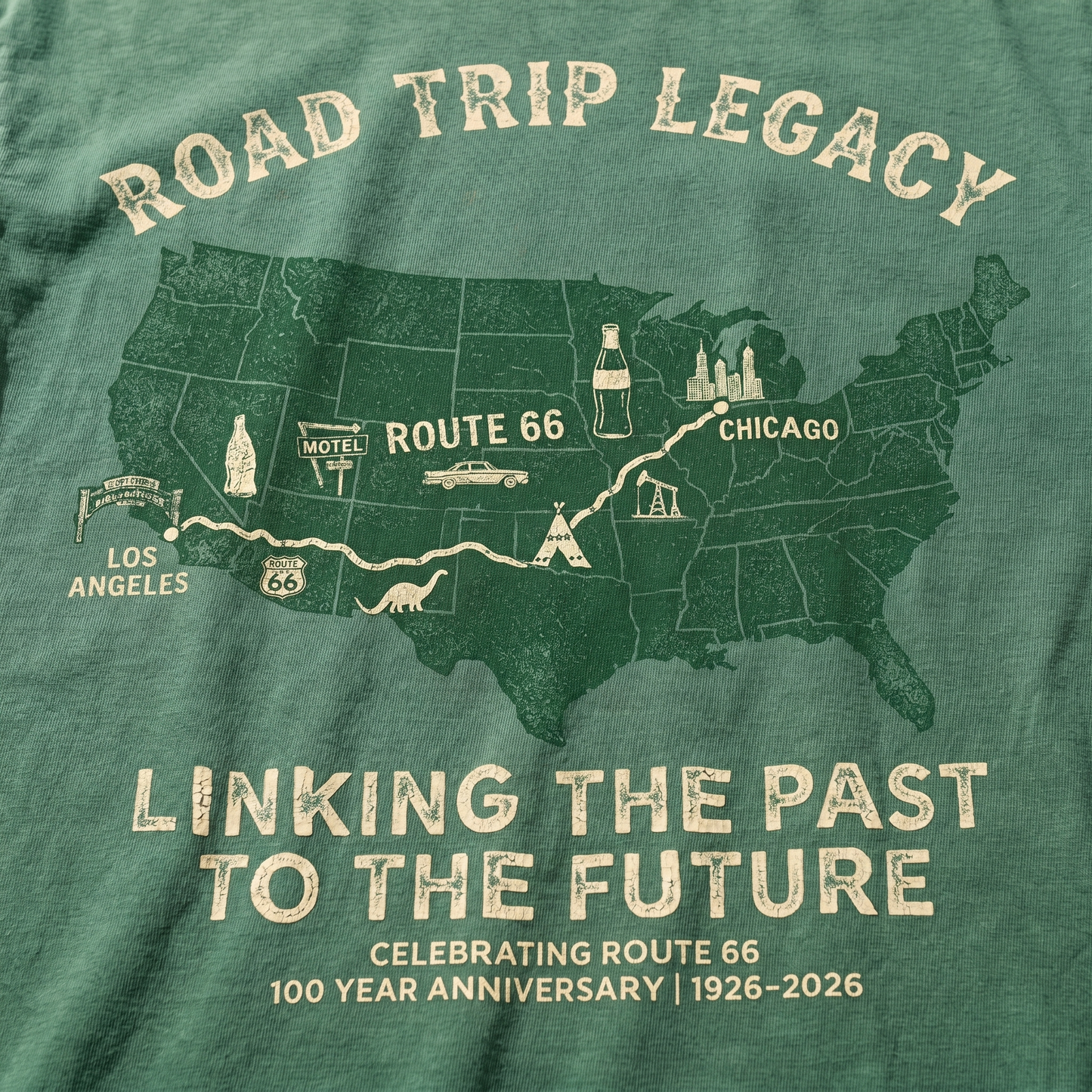 Road Trip Legacy Route 66 Centennial Graphic Tee