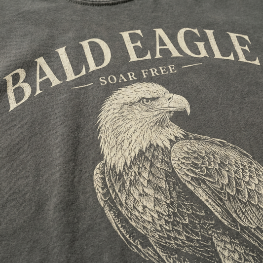 Bald Eagle Soar Free Comfort Colors Graphic Tee - Vintage Wildlife Nature Shirt