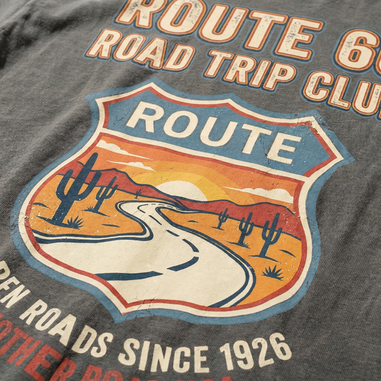 Route 66 Road Trip Club Comfort Colors Tee - Vintage Mother Road USA Graphic Shirt