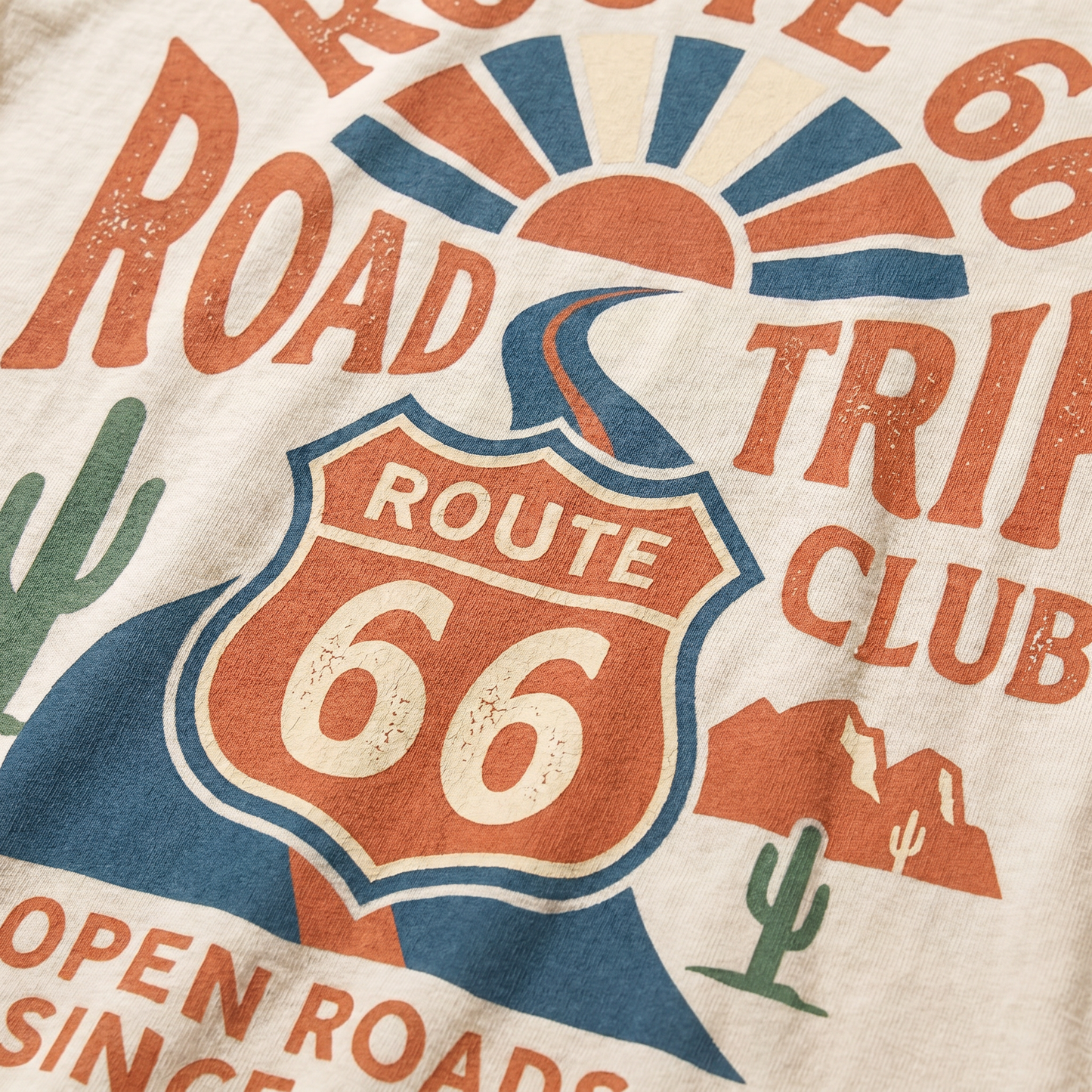 Route 66 Road Trip Club Tee - Vintage Open Roads Graphic Shirt