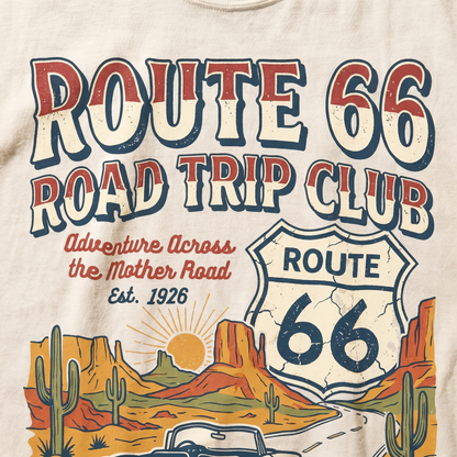 Route 66 Road Trip Club Tee - Vintage Mother Road Graphic Shirt