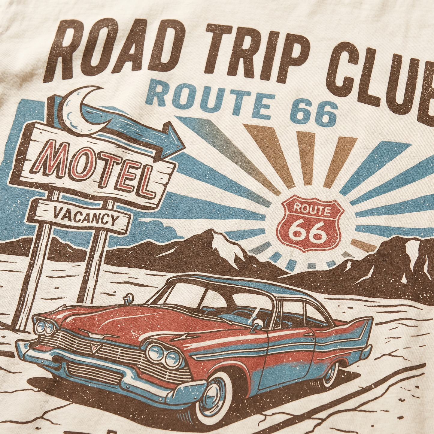 Road Trip Club Route 66 Tee - Vintage Motel Graphic Shirt