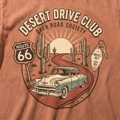 Desert Drive Club Route 66 Graphic Tee Vintage Road Trip Shirt
