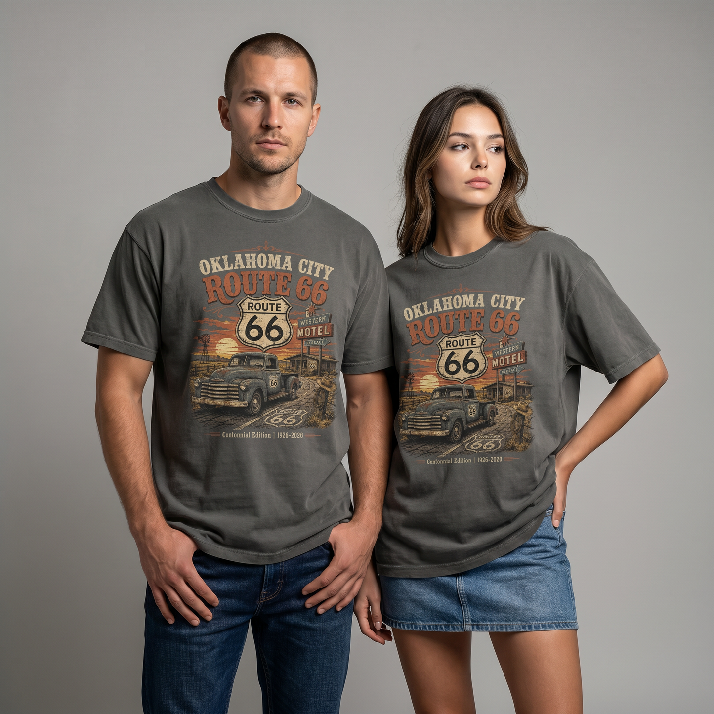Oklahoma City Route 66 Graphic Tee | Centennial Road Trip Shirt