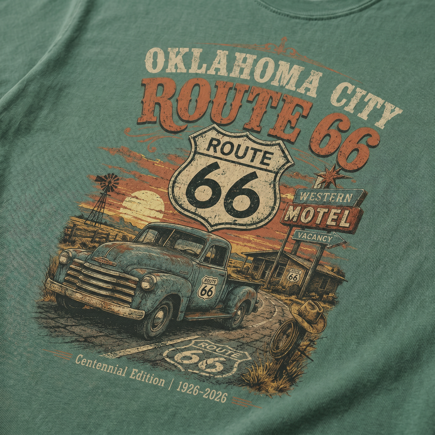 Oklahoma City Route 66 Graphic Tee | Centennial Road Trip Shirt
