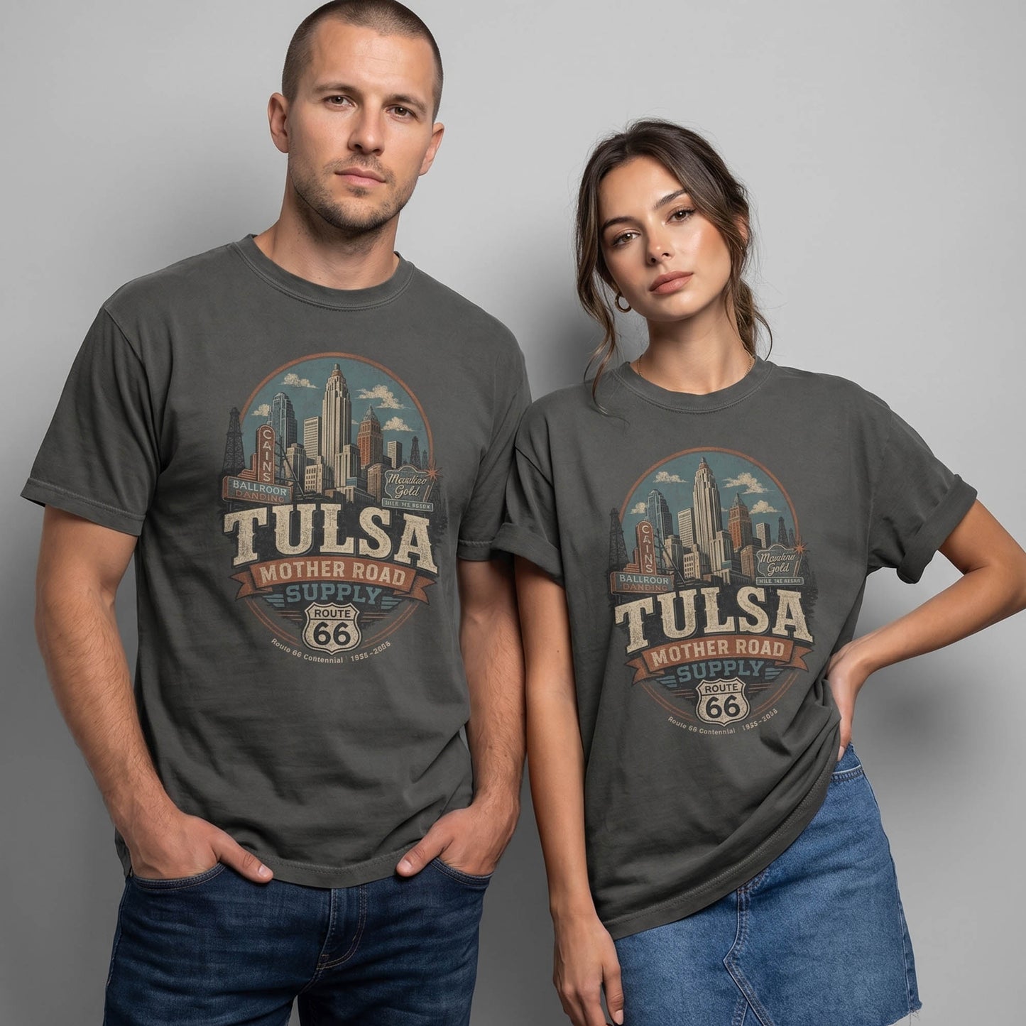 Tulsa Mother Road Supply Route 66 Graphic Tee | Vintage Oklahoma Travel Shirt