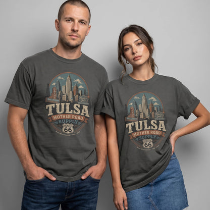 Tulsa Mother Road Supply Route 66 Graphic Tee | Vintage Oklahoma Travel Shirt