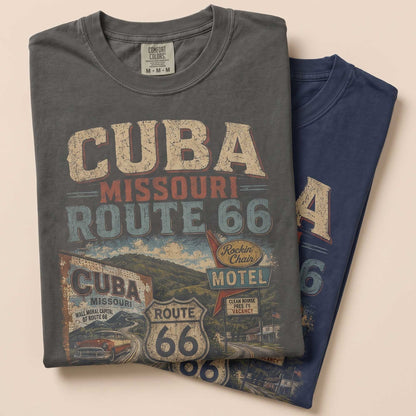 Cuba Missouri Route 66 Graphic Tee | Vintage Mother Road Travel Shirt