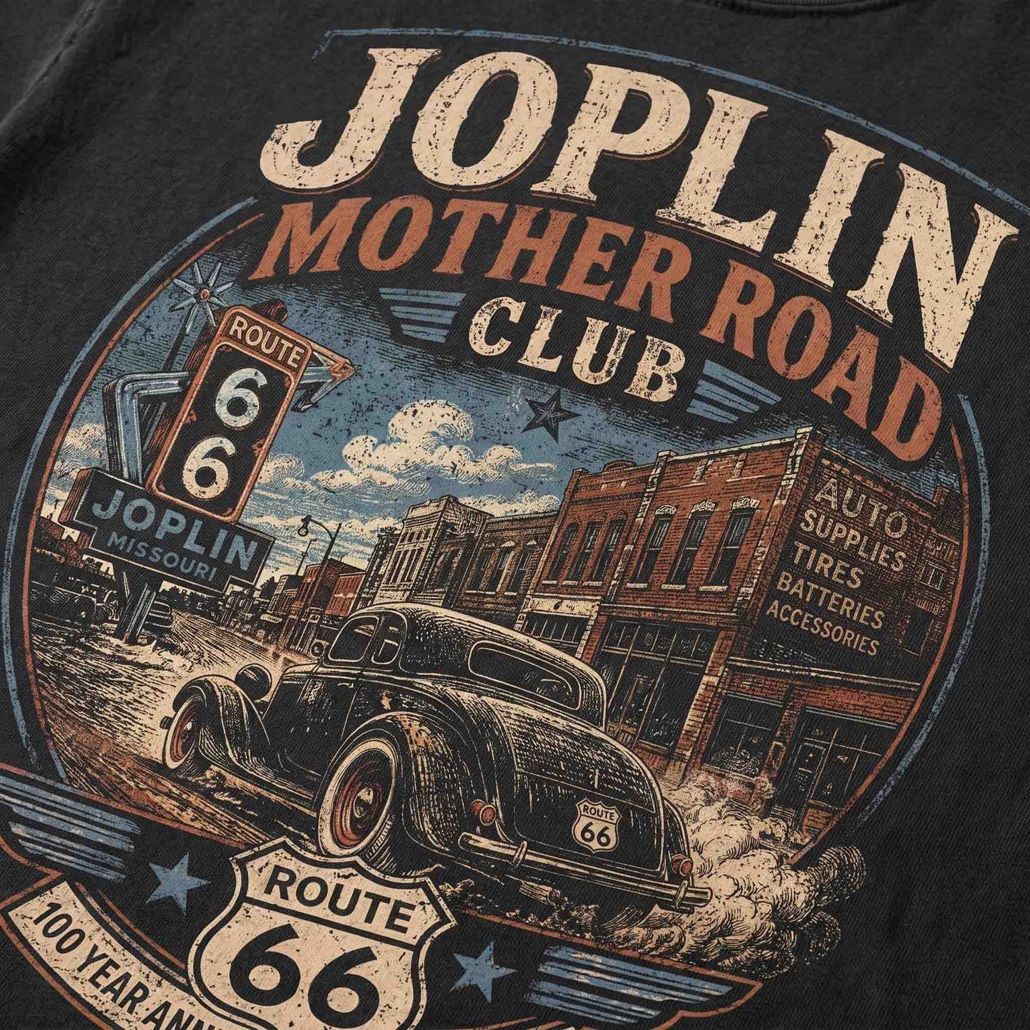 Joplin Mother Road Club Route 66 Graphic Tee | Vintage Missouri Road Trip Shirt