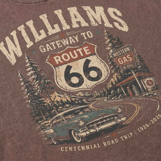 Williams Arizona Route 66 Graphic Tee | Vintage Gateway Road Trip Shirt