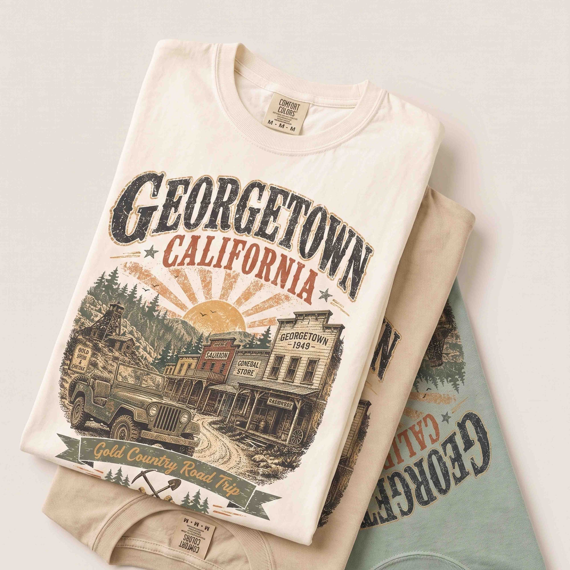 Georgetown California souvenir T-shirt inspired by Gold Country travel