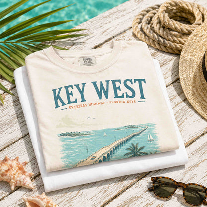 Folded Ivory and White Key West Florida Keys graphic tees