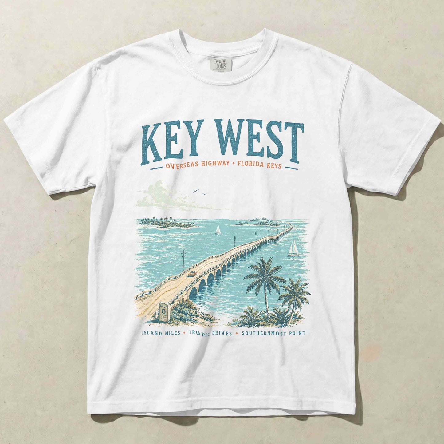 Key West Florida Keys graphic tee in White by Being is Good