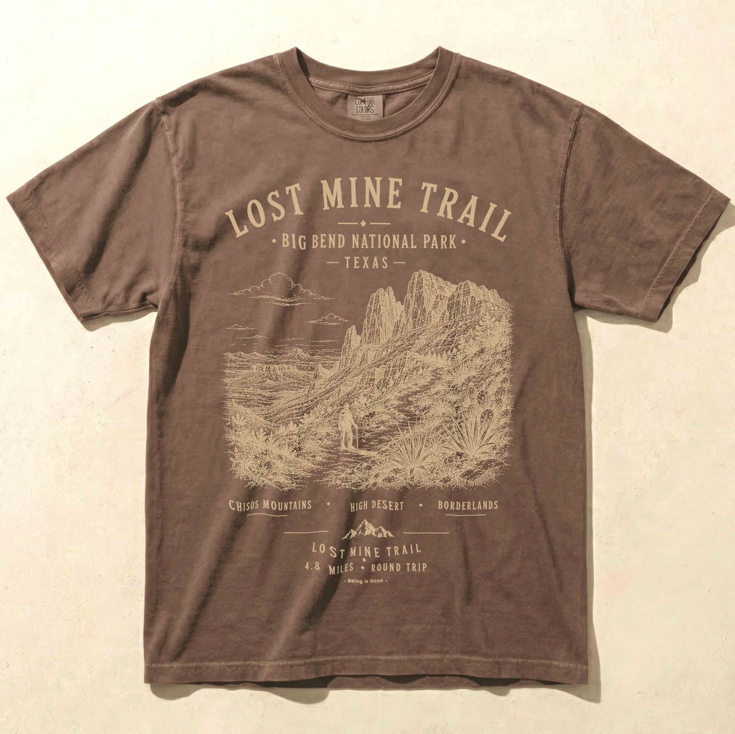 Lost Mine Trail Big Bend National Park graphic T-shirt in Espresso