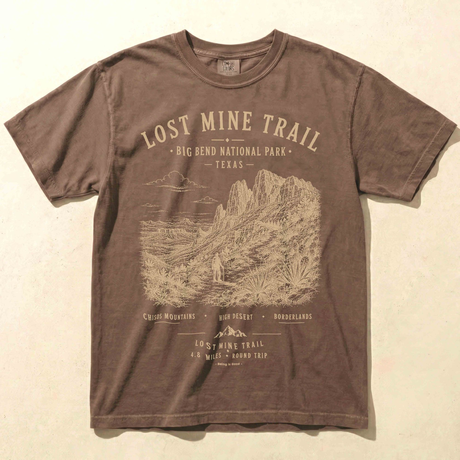 Lost Mine Trail Big Bend National Park graphic T-shirt in Espresso