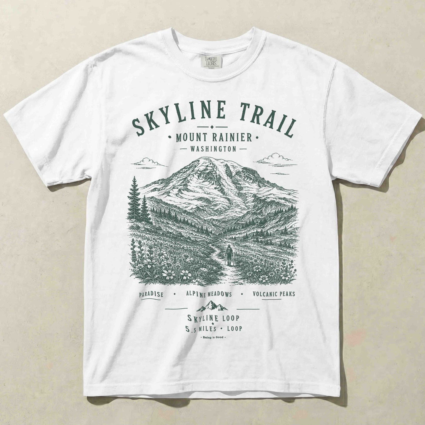 Skyline Trail Mount Rainier graphic T-shirt in White