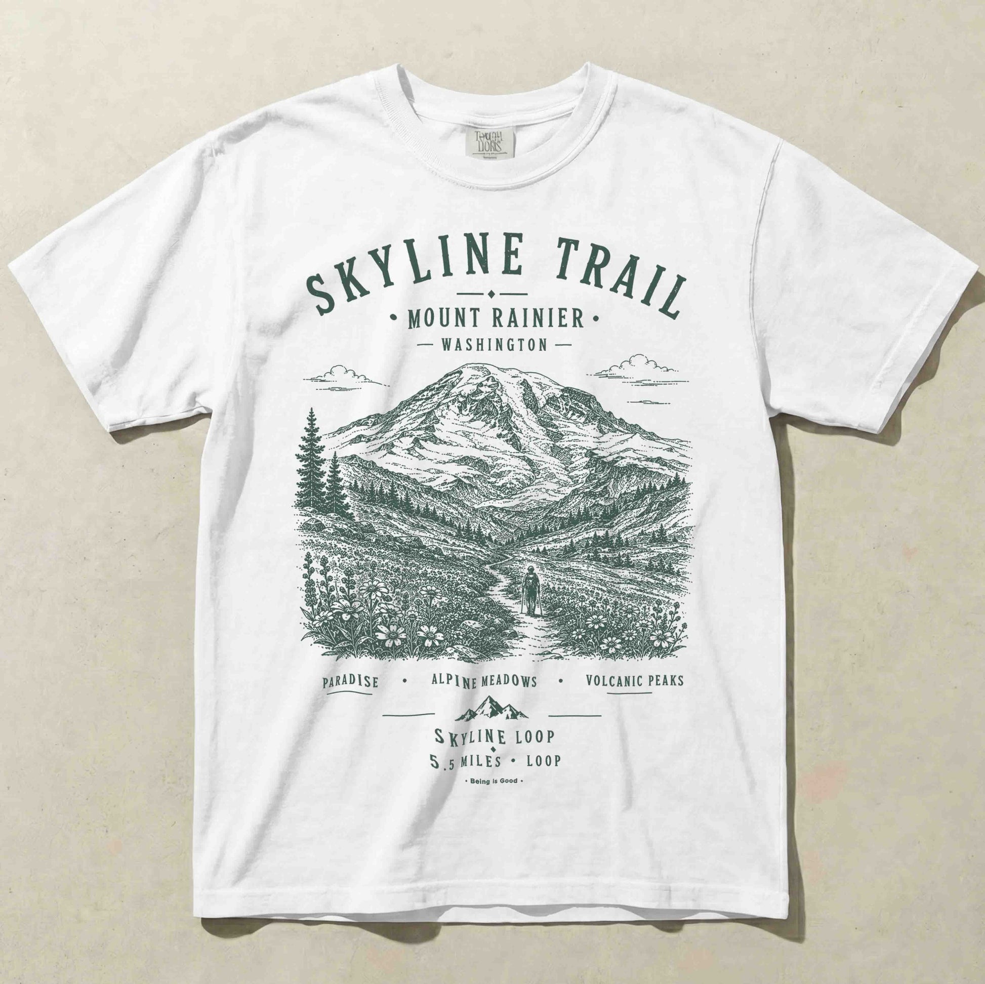 Skyline Trail Mount Rainier graphic T-shirt in White
