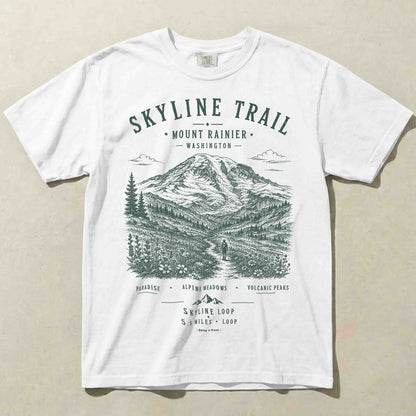 Skyline Trail Mount Rainier graphic T-shirt in White