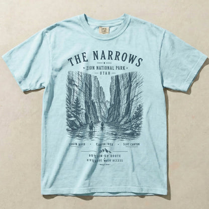 The Narrows Chambray Comfort Colors t-shirt front view