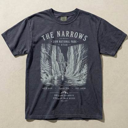 The Narrows Navy Comfort Colors t-shirt front view